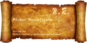Mider Rozalinda névjegykártya